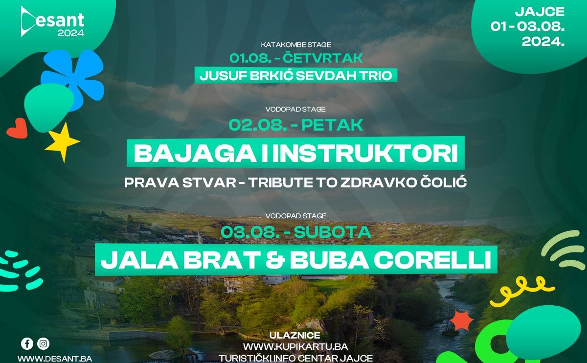 Peti Desant Festival od 1. do 3. augusta u Jajcu