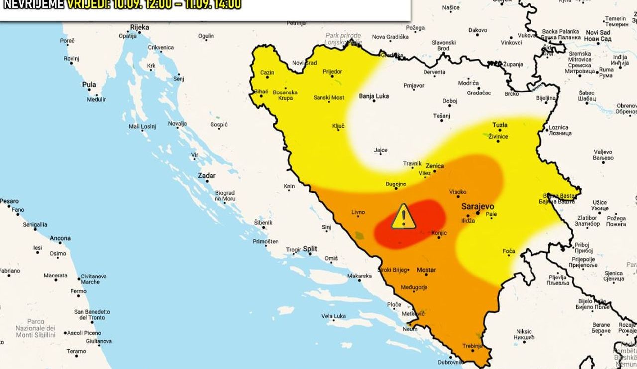 Evo gdje se večeras očekuju obilnije padavine