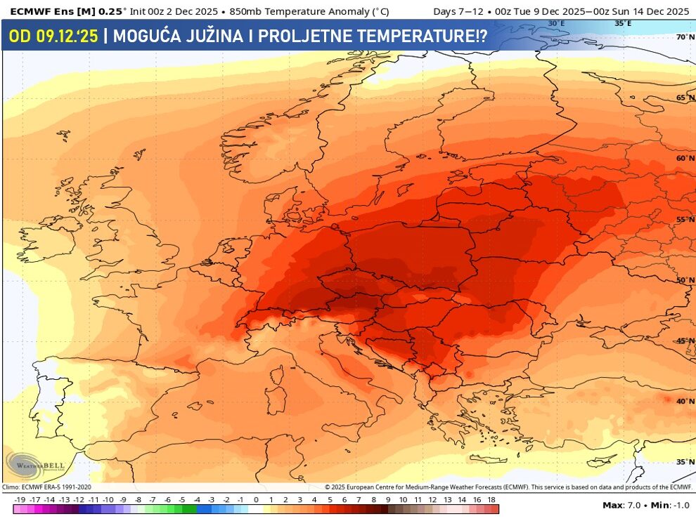 Prognoza vremena: Slijedi nam zatopljenje i južina