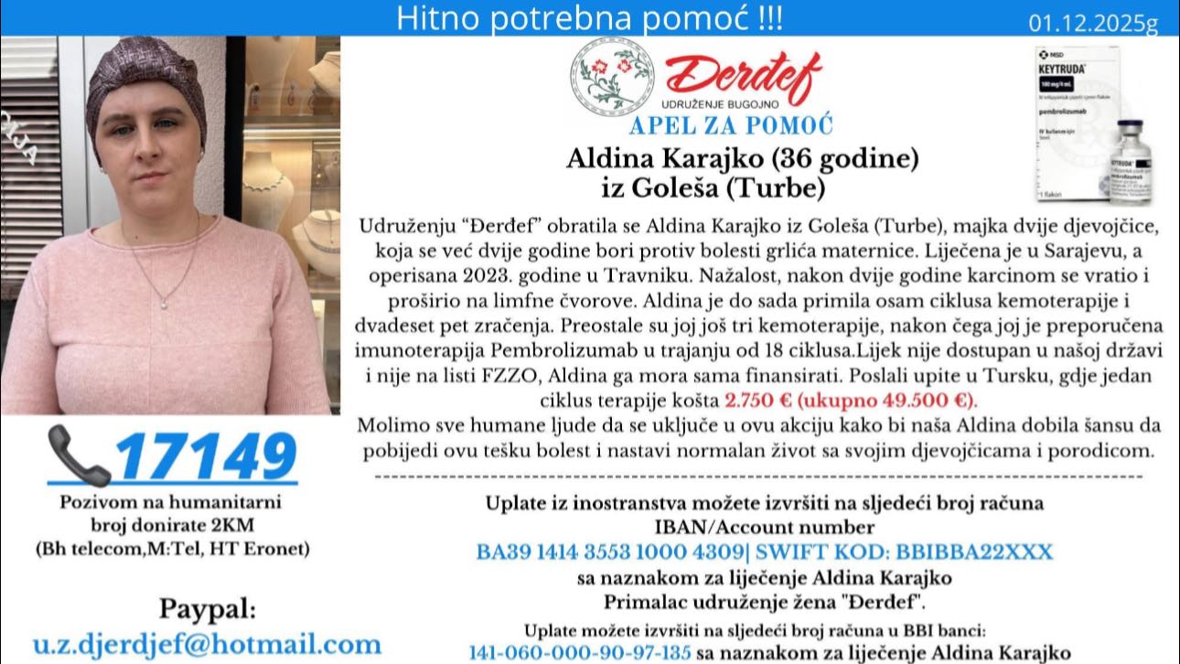 Adina Karajko treba našu pomoć: Pozovite 17 149!