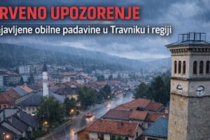 Crveno upozorenje i za Travnik: Obilne padavine donose rizik od poplava i saobraćajnih problem