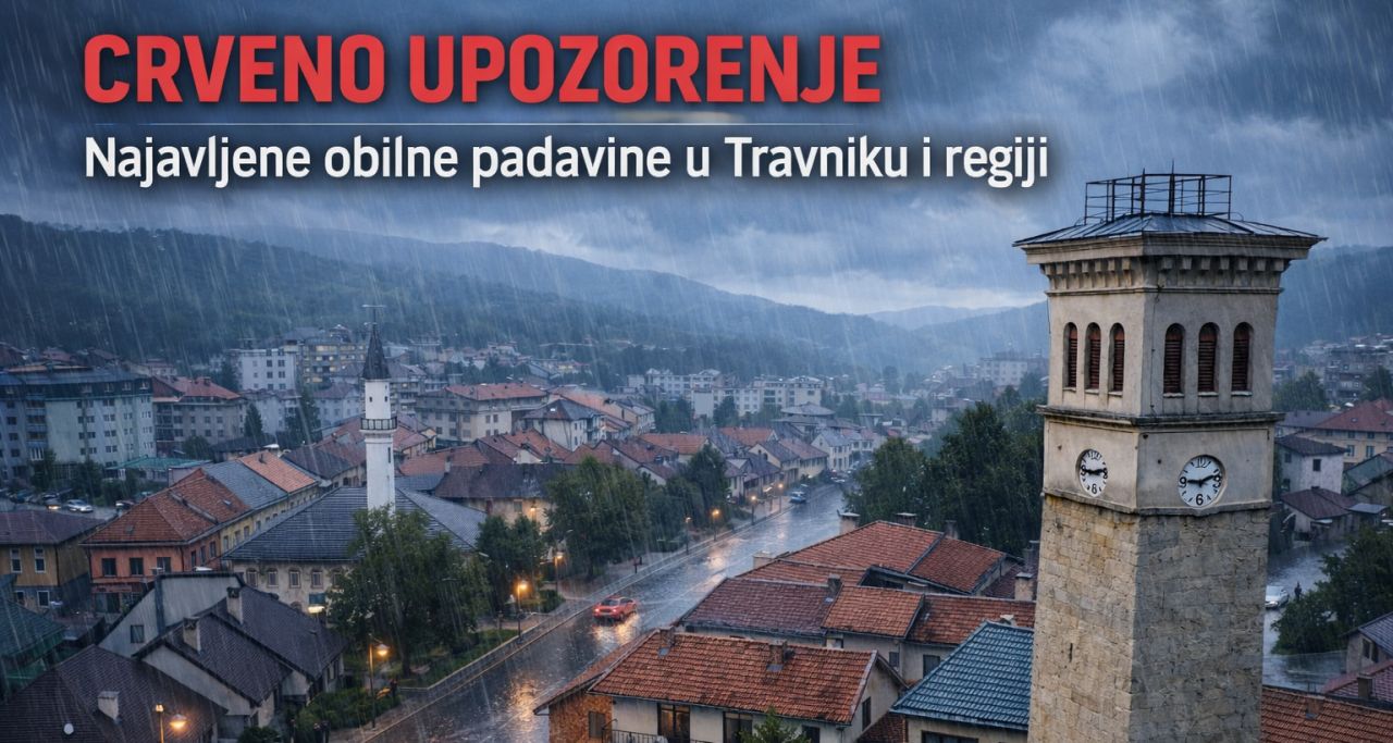Crveno upozorenje i za Travnik: Obilne padavine donose rizik od poplava i saobraćajnih problem