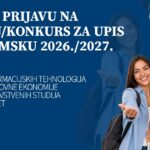POZIV ZA PRIJAVU NA NATJEČAJ/KONKURS ZA UPIS U AKADEMSKU 2026./2027. GODINU