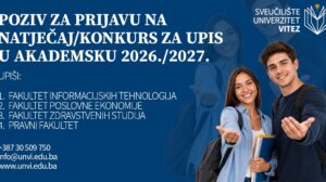 POZIV ZA PRIJAVU NA NATJEČAJ/KONKURS ZA UPIS U AKADEMSKU 2026./2027. GODINU